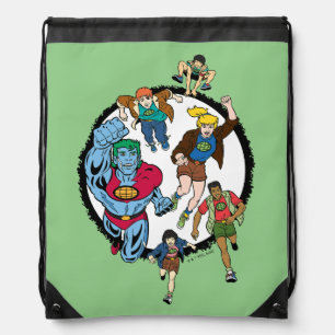 Captain Planet and the Planeteers Circle Graphic Drawstring Bag