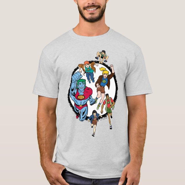 Captain Planet and the Planeteers Circle Graphic T-Shirt (Front)