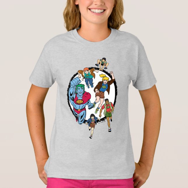 Captain Planet and the Planeteers Circle Graphic T-Shirt (Front)