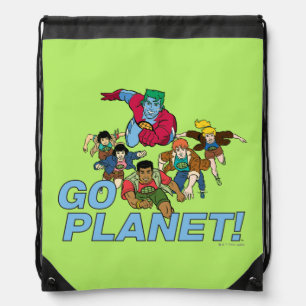 Captain Planet and the Planeteers - Go Planet! Drawstring Bag