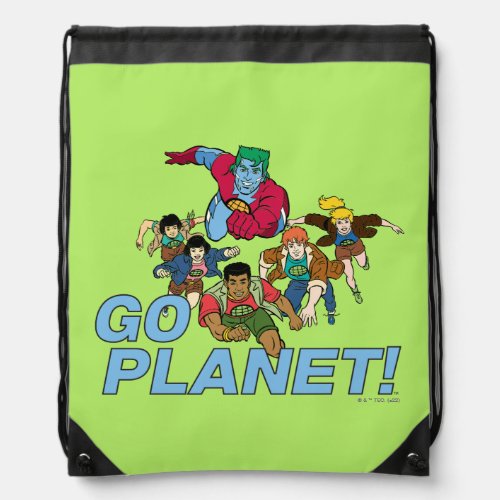 Captain Planet and the Planeteers _ Go Planet Drawstring Bag