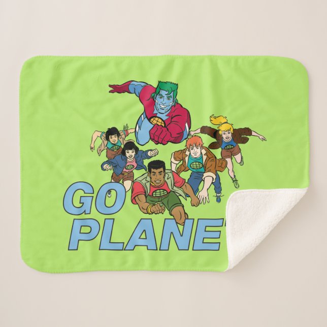 Captain Planet and the Planeteers - Go Planet! Sherpa Blanket (Front (Horizontal))
