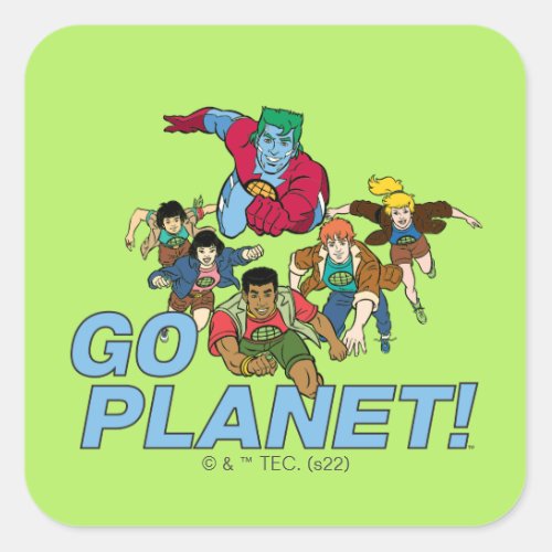 Captain Planet and the Planeteers _ Go Planet Square Sticker