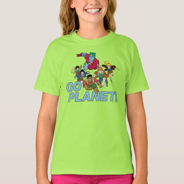 Captain Planet and the Planeteers - Go Planet! T-Shirt (Front)