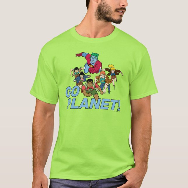 Captain Planet and the Planeteers - Go Planet! T-Shirt (Front)