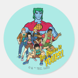 Captain Planet Group Graphic - The Power Is Yours! Classic Round Sticker