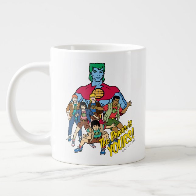 Captain Planet Group Graphic - The Power Is Yours! Giant Coffee Mug (Left)