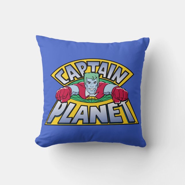 Captain Planet Logo Throw Pillow (Front)