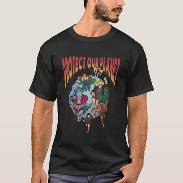 Captain Planet Protect Our Planet T-Shirt (Front)