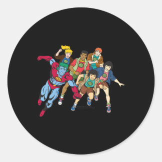 Captain Planet Run Classic Round Sticker
