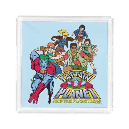 Captain Planet  the Planeteers Group Logo Graphic Acrylic Tray