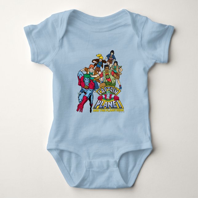 Captain Planet & the Planeteers Group Logo Graphic Baby Bodysuit (Front)