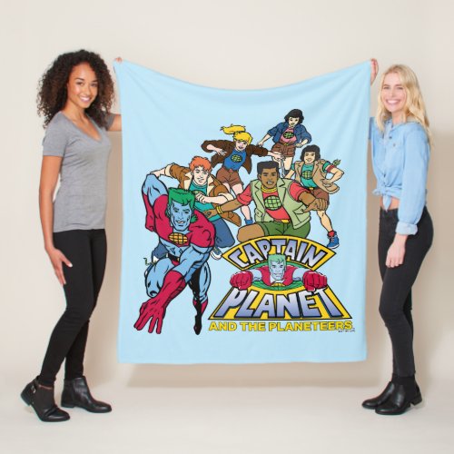 Captain Planet  the Planeteers Group Logo Graphic Fleece Blanket