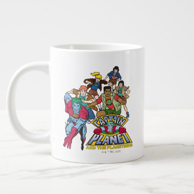 Captain Planet & the Planeteers Group Logo Graphic Giant Coffee Mug (Left)