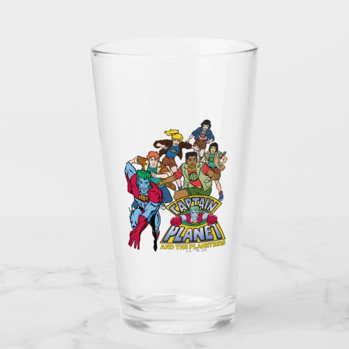 Captain Planet  the Planeteers Group Logo Graphic Glass