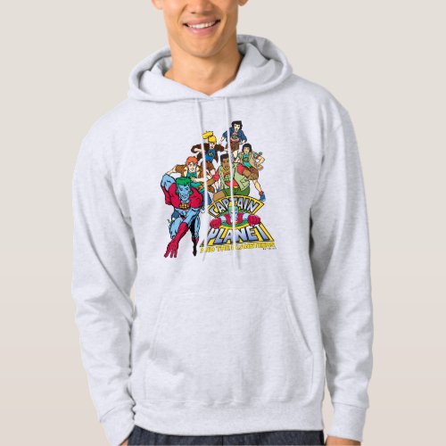 Captain Planet  the Planeteers Group Logo Graphic Hoodie