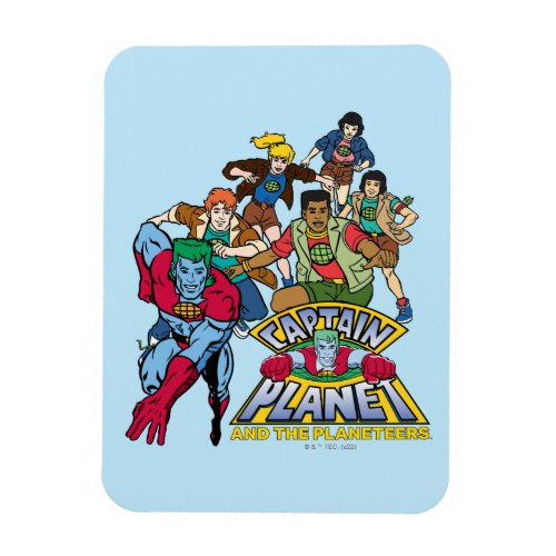 Captain Planet  the Planeteers Group Logo Graphic Magnet