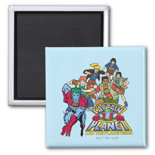 Captain Planet  the Planeteers Group Logo Graphic Magnet