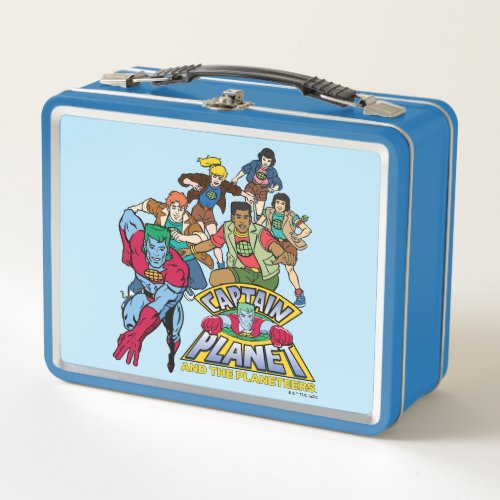 Captain Planet  the Planeteers Group Logo Graphic Metal Lunch Box