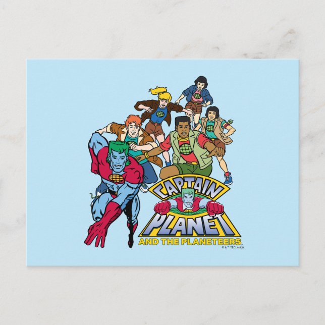 Captain Planet & the Planeteers Group Logo Graphic Postcard (Front)