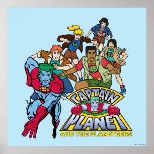 Captain Planet & the Planeteers Group Logo Graphic Poster