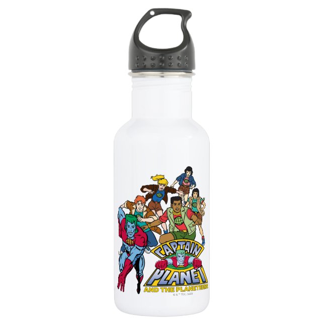 Captain Planet & the Planeteers Group Logo Graphic Stainless Steel Water Bottle (Front)