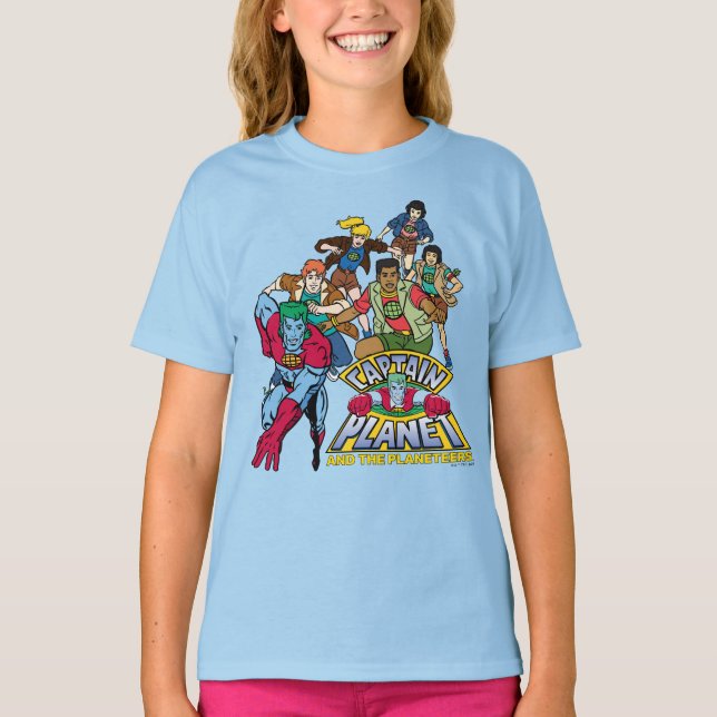 Captain Planet & the Planeteers Group Logo Graphic T-Shirt (Front)