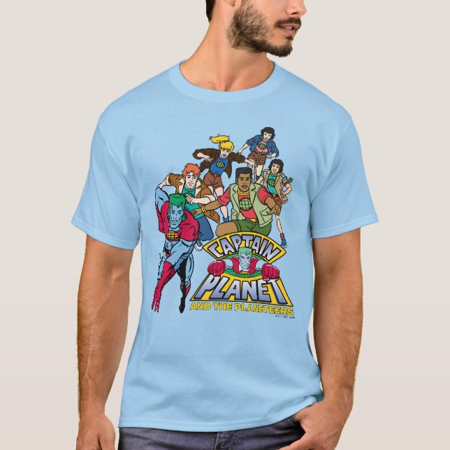 Captain Planet & the Planeteers Group Logo Graphic T-Shirt (Front)