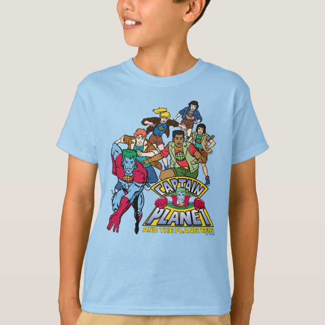 Captain Planet & the Planeteers Group Logo Graphic T-Shirt (Front)