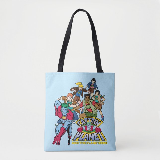 Captain Planet & the Planeteers Group Logo Graphic Tote Bag (Front)