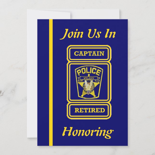 Captain Police Retirement Invitation (Front)