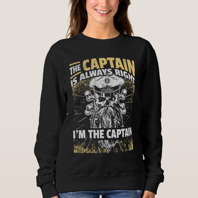 Captain Pontoon Boat I Skipper Pontoon Boating Sweatshirt (Front)