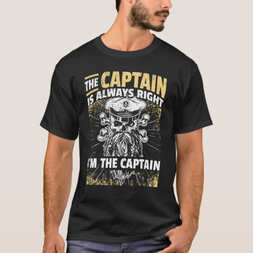 Captain Pontoon Boat I Skipper Pontoon Boating T_Shirt