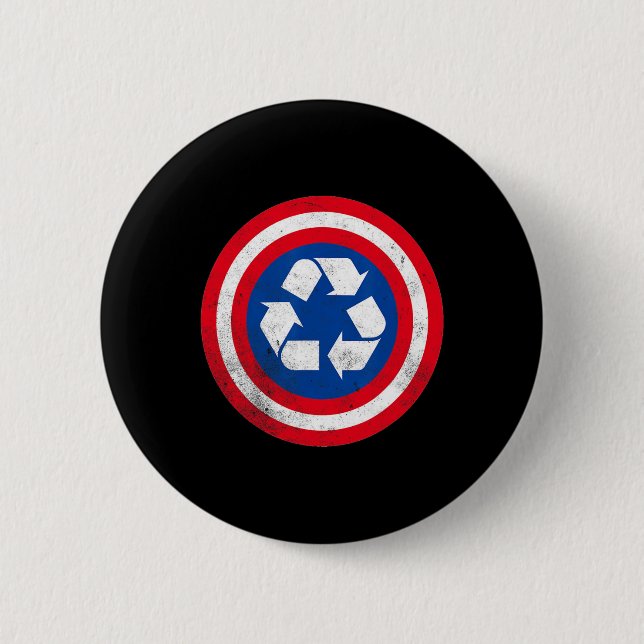 Captain Recycle Earth Day 1  Button (Front)