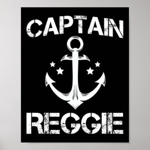 Captain Reggie Funny Birthday Personalized Name Bo Poster