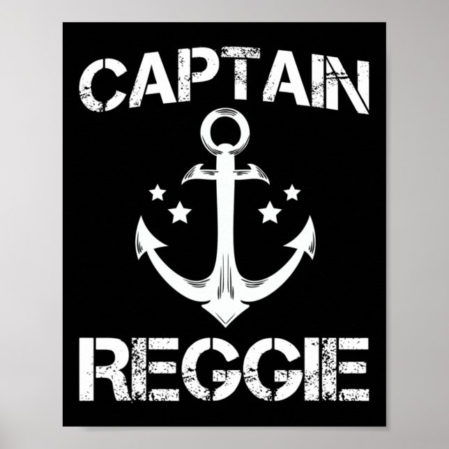 Captain Reggie Funny Birthday Personalized Name Bo Poster (Front)