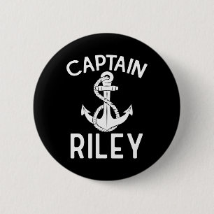 Captain Riley Sailing Yacht Boating Boat Ship Button
