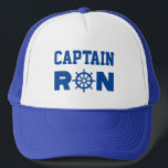 Captain Ron Trucker Hat<br><div class="desc">The name Ron with the letter O as a ships wheel. For a Ron who loves sailing.</div>