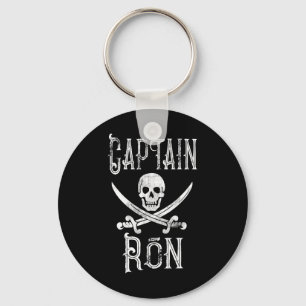 Captain Ron Vintage Personalized Pirate Boating Keychain