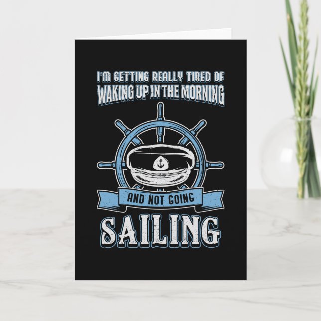 Captain Sail Boat Sailing Sea Sailor Gift Idea Card (Front)