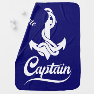Captain Sailboat Anchor Nautical Design Baby Blanket