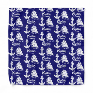 Captain Sailboat Anchor Nautical Design Bandana
