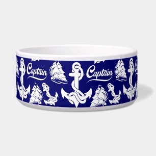 Captain Sailboat Anchor Nautical Design Bowl