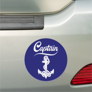 Captain Sailboat Anchor Nautical Design Car Magnet