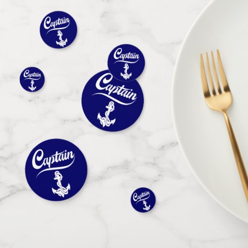 Captain Sailboat Anchor Nautical Design Confetti