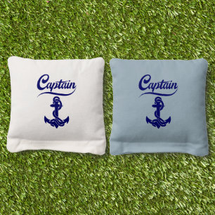 Captain Sailboat Anchor Nautical Design Cornhole Bags