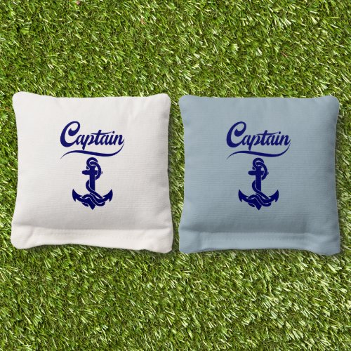 Captain Sailboat Anchor Nautical Design Cornhole Bags