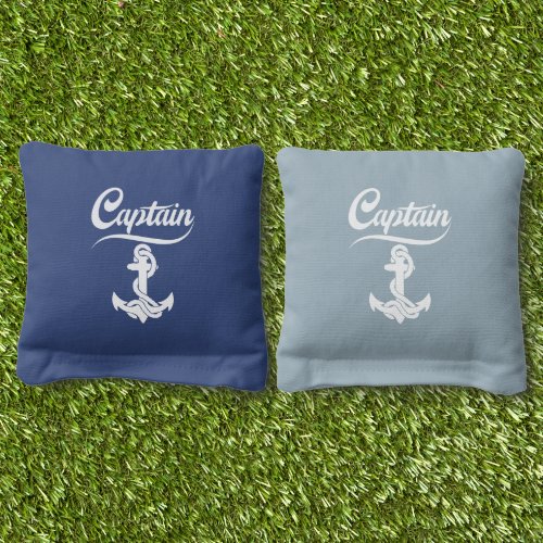 Captain Sailboat Anchor Nautical Design Cornhole Bags