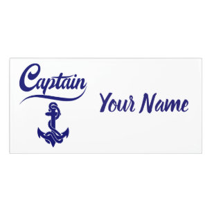 Captain Sailboat Anchor Nautical Design Door Sign