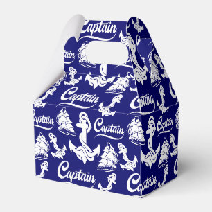 Captain Sailboat Anchor Nautical Design Favor Boxes